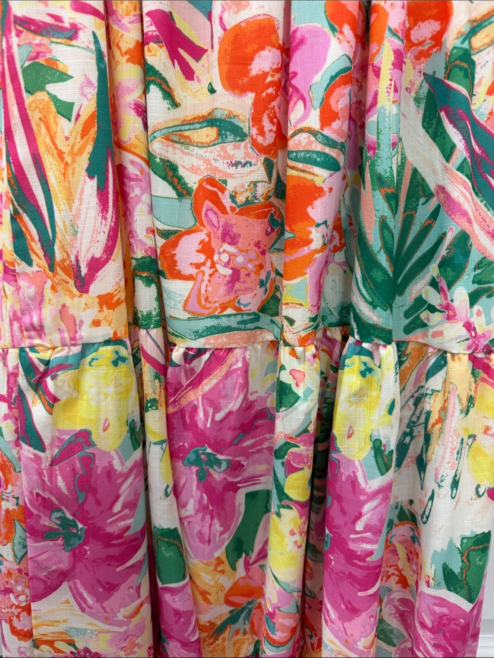 Baltic Born Pink, Yellow & Green Floral Puff-Sleeve Maxi Dress - Picture 3 of 4